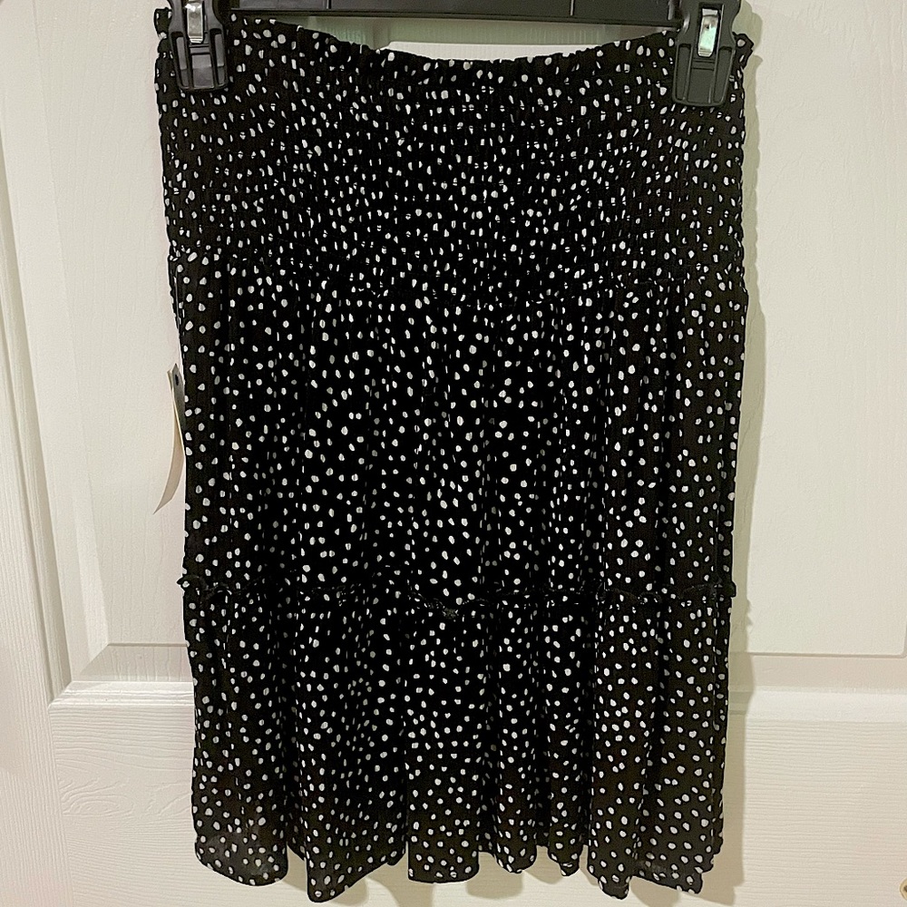 Hippie Rose Flowy Black Polka Dot Skirt Medium